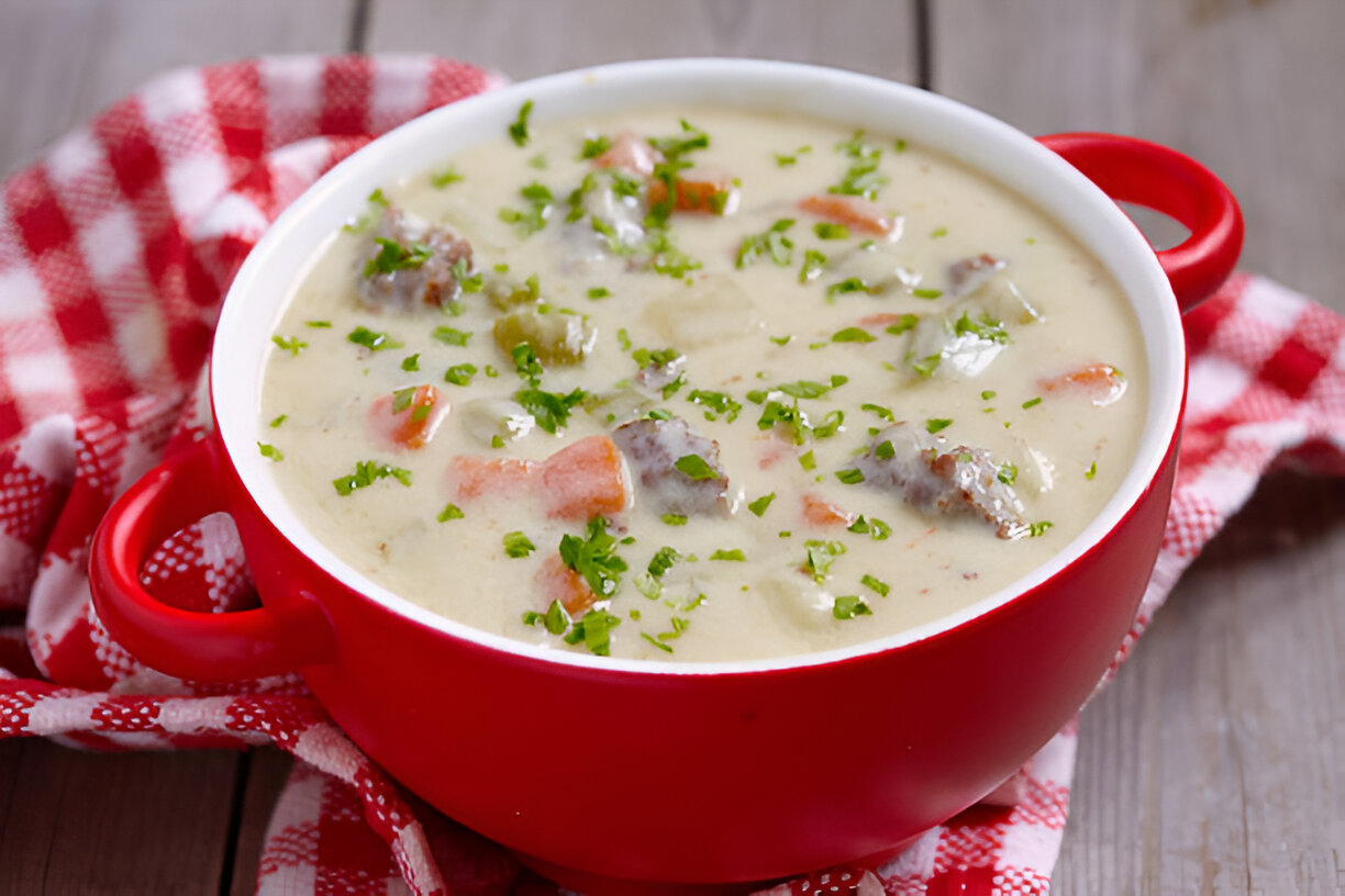 Crockpot Creamy Potato Hamburger Soup