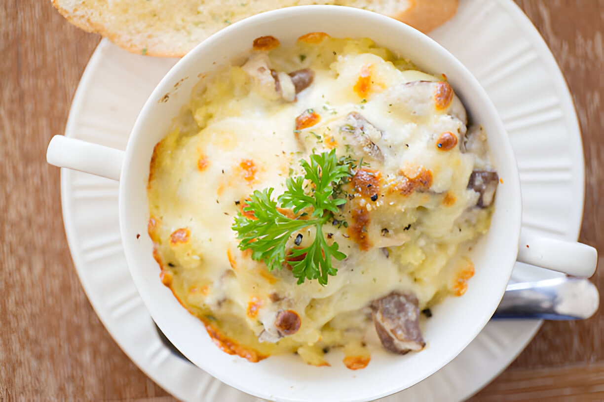 Easy Delicious Tater Tot Casserole with Cream of Mushroom Soup