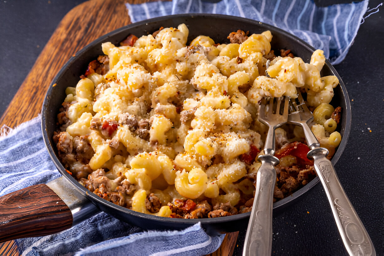 OnePot Macaroni Cheeseburger Soup No Velveeta