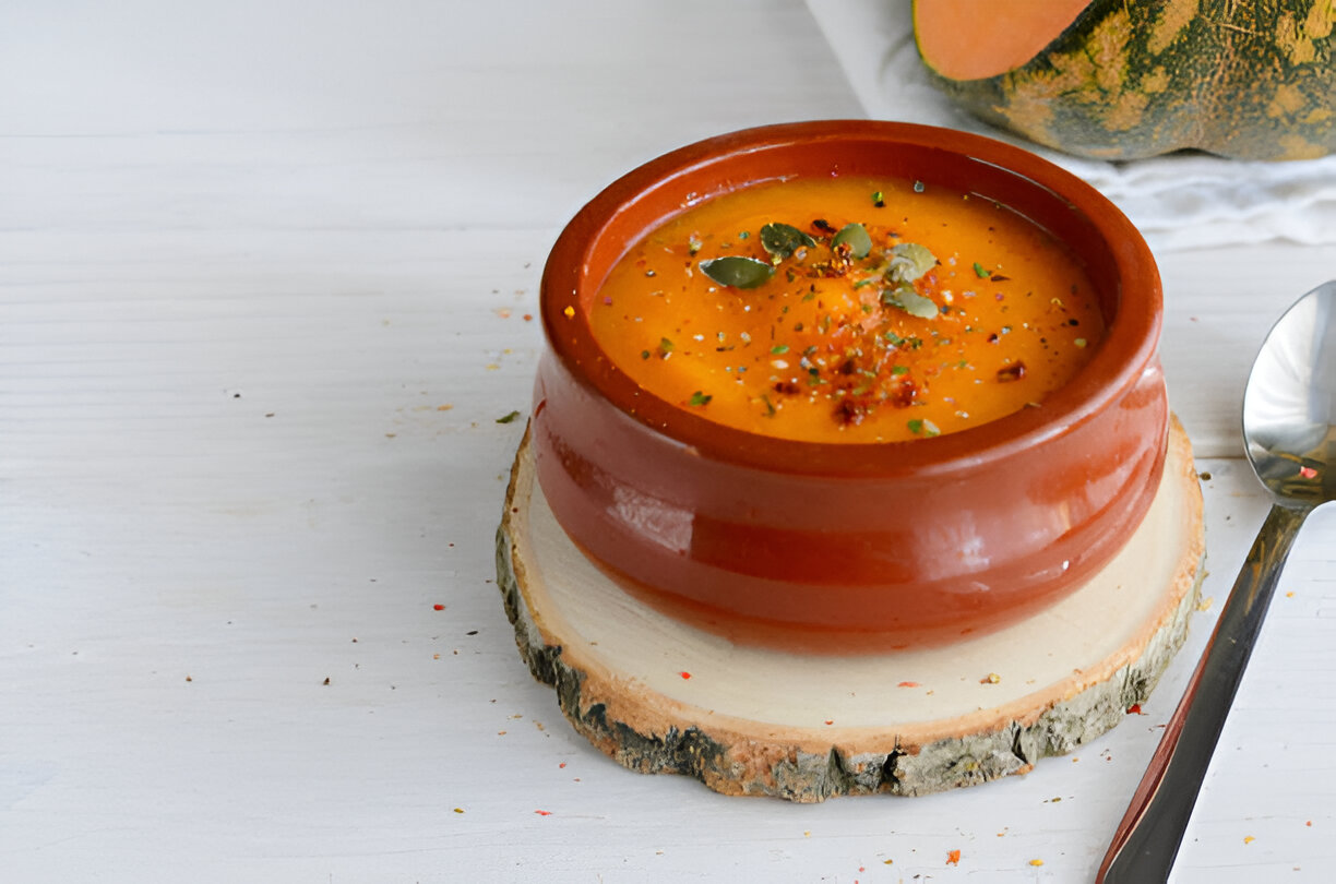 Pumpkin Tomato Soup With Grilled Swiss Cheese Sticks