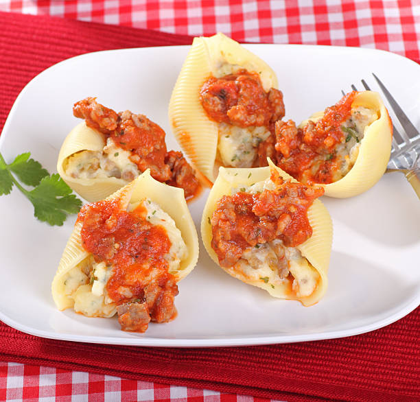 Beef-Stuffed Shells with Creamy Ricotta Filling