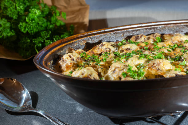 Garlic Parm Chicken & Steak with Cheesy Mash