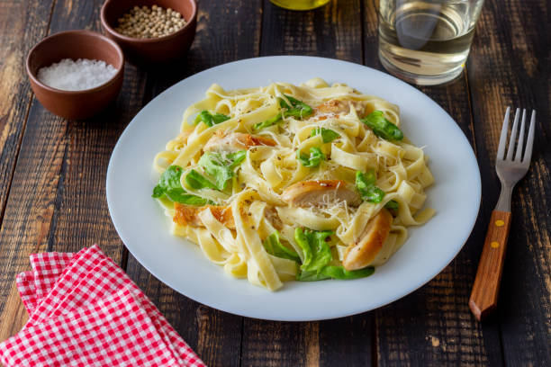 Golden Garlic Butter Chicken with Creamy Parmesan Linguine