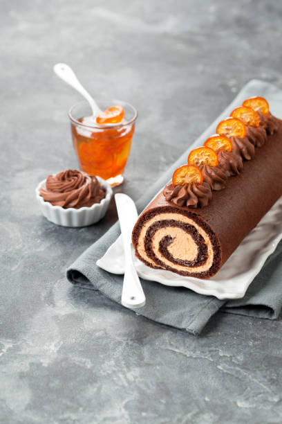 Gooey Chocolate Caramel Turtle Cake Roll