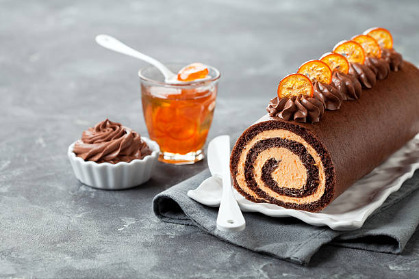 Gooey Chocolate Caramel Turtle Cake Roll