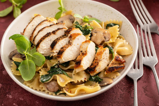 Lemon Garlic Chicken with Creamy Bowtie Pasta