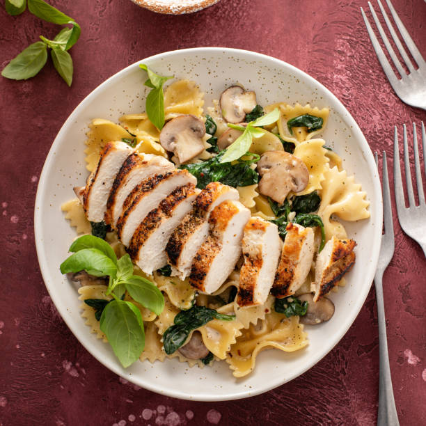 Lemon Garlic Chicken with Creamy Bowtie Pasta