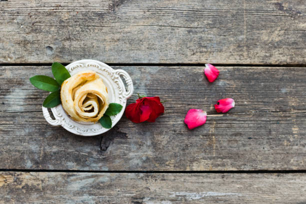 Pear  Brie Puff Pastry Roses with Honeyed Thyme Glaze