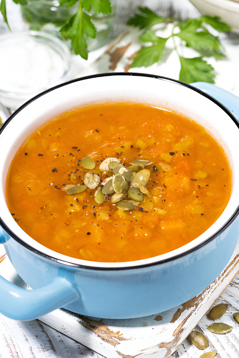 Spiced Carrot and Lentil Soup