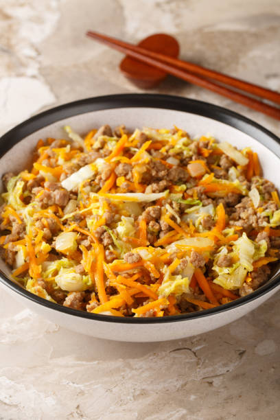 ground beef egg roll in a bowl