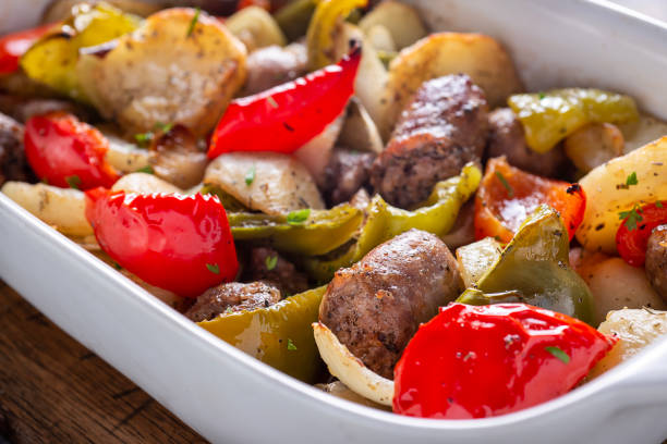 sheet pan sausage and potatoes