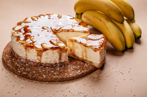 Almond Crust Banana Caramel Cheesecake