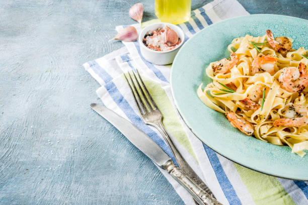 Creamy Shrimp Fettuccine Pasta With Sauce