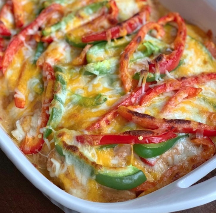 Cheesy Baked Fajita Chicken