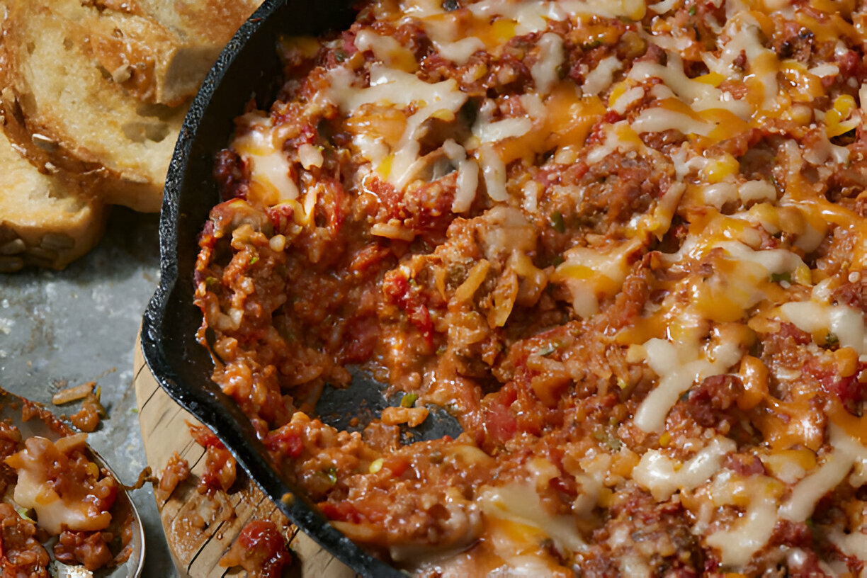 Cheesy Ground Beef and Rice Casserole