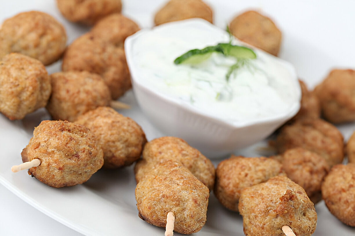 Greek Turkey Meatballs with Tzatziki