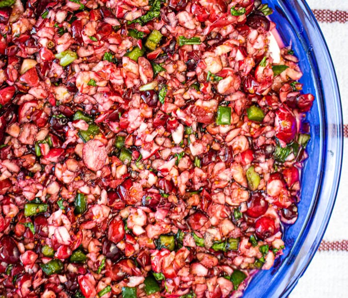 Holiday Cranberry Jalapeño Cream Cheese Dip