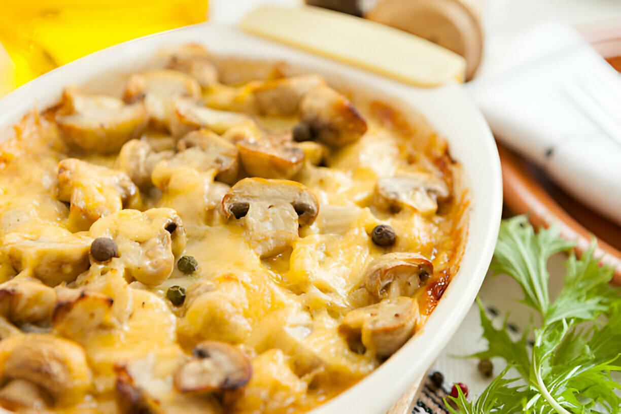 Keto Casserole Recipe - Keto Creamy Chicken and Mushroom Casserole