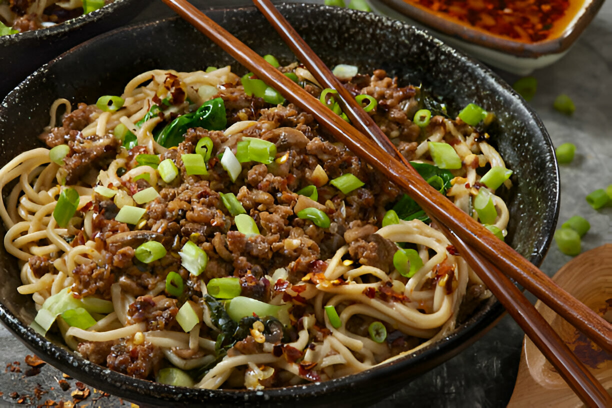 Stunning Mongolian Ground Beef Noodles