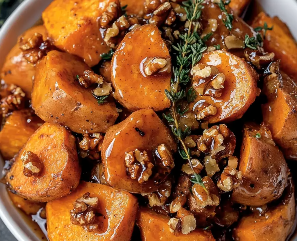 Walnut Maple Roasted Sweet Potatoes